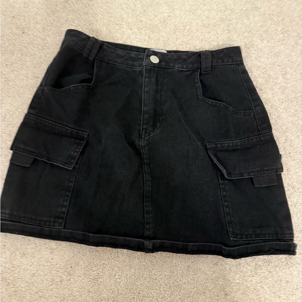 Polly Black Denim Skirt